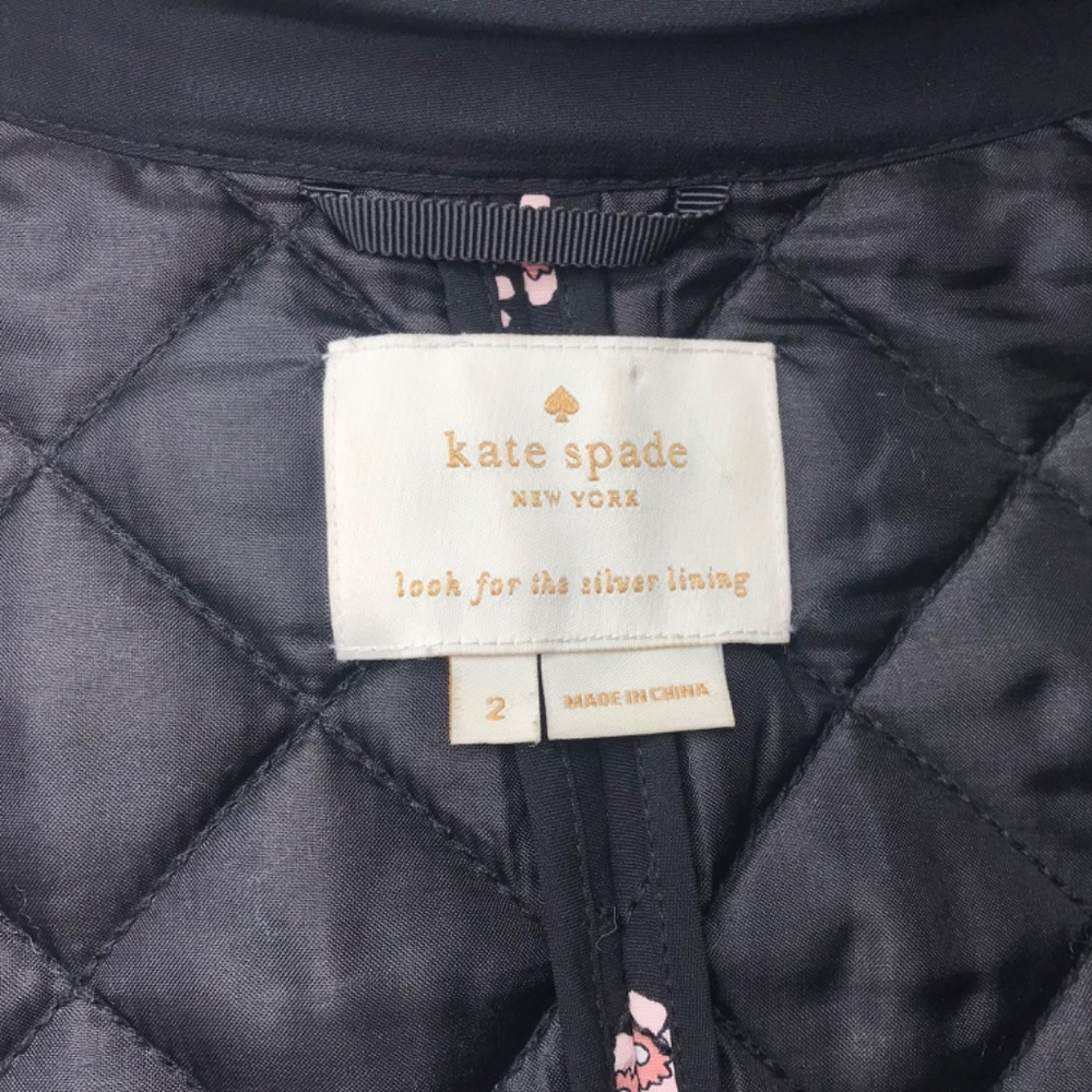 KATE SPADE NEW YORK DITZY FLORAL SILK QUILTED JACKET SIZE 2 - Picture 5 of 7